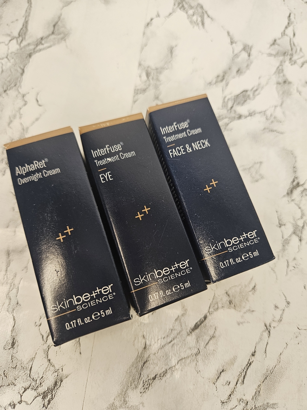 Skinbetter Science Treatment Cream Combo. AlphaRet, InerFuse Eye & Face/Neck. TS
